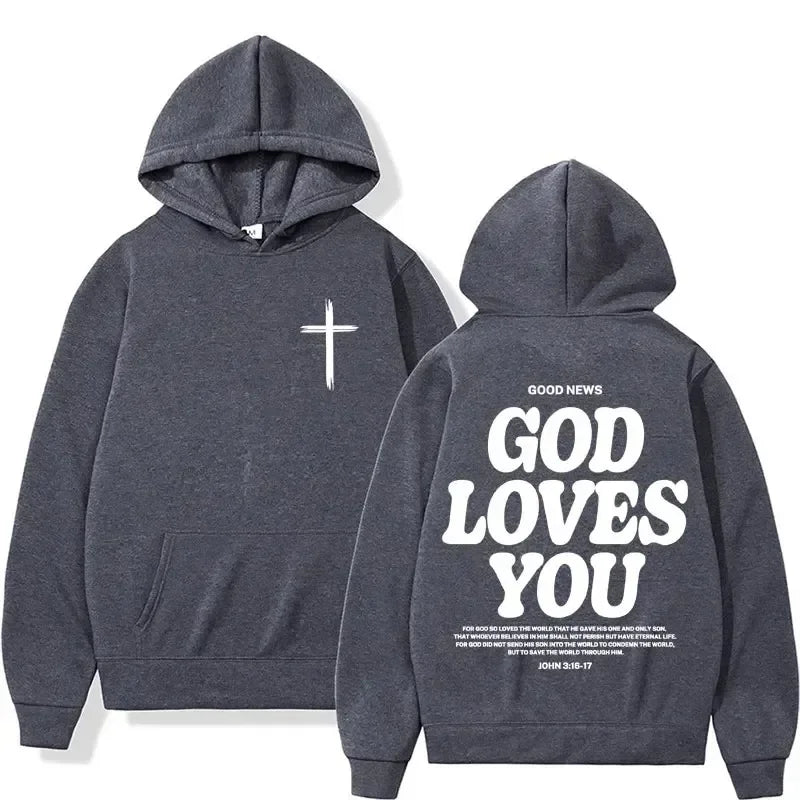 God Loves You Aesthetic Christian Hoodie | Streetwear Y2K