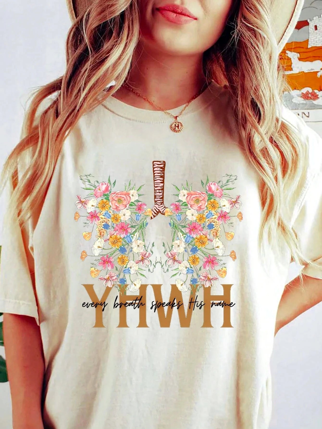 YHWH Yahweh Floral Christian Women's T-Shirt