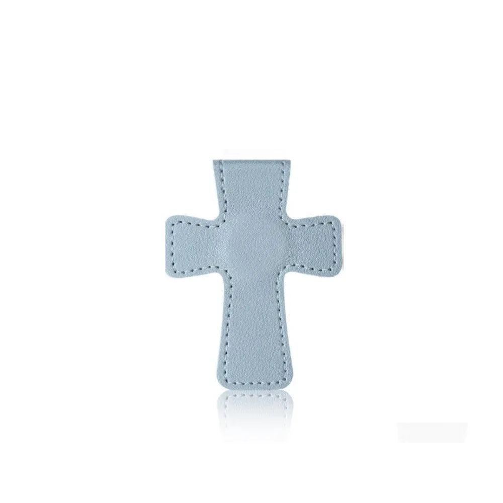 Leather Cross Bible Magnetic Bookmark | Double-Sided Page Clip
