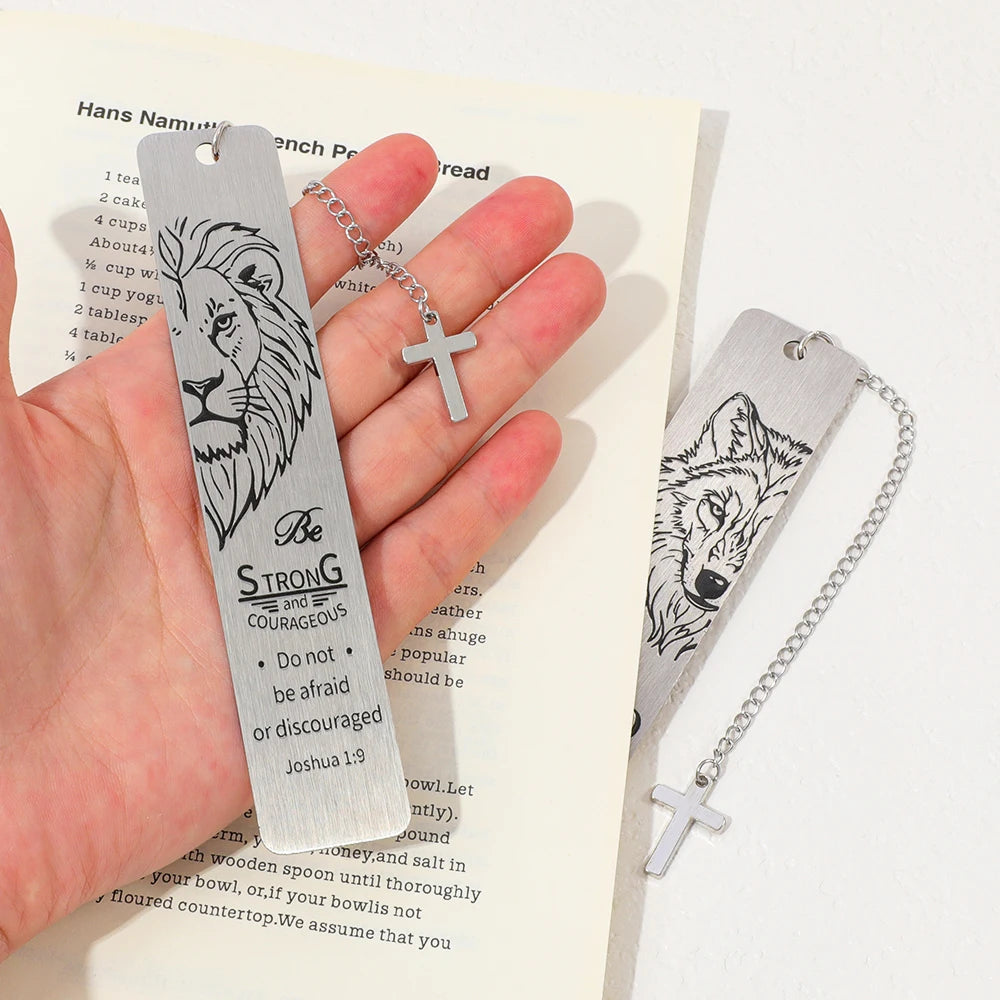 Lion of Judah Cross Pendant Bookmark | Christian Bible Gift