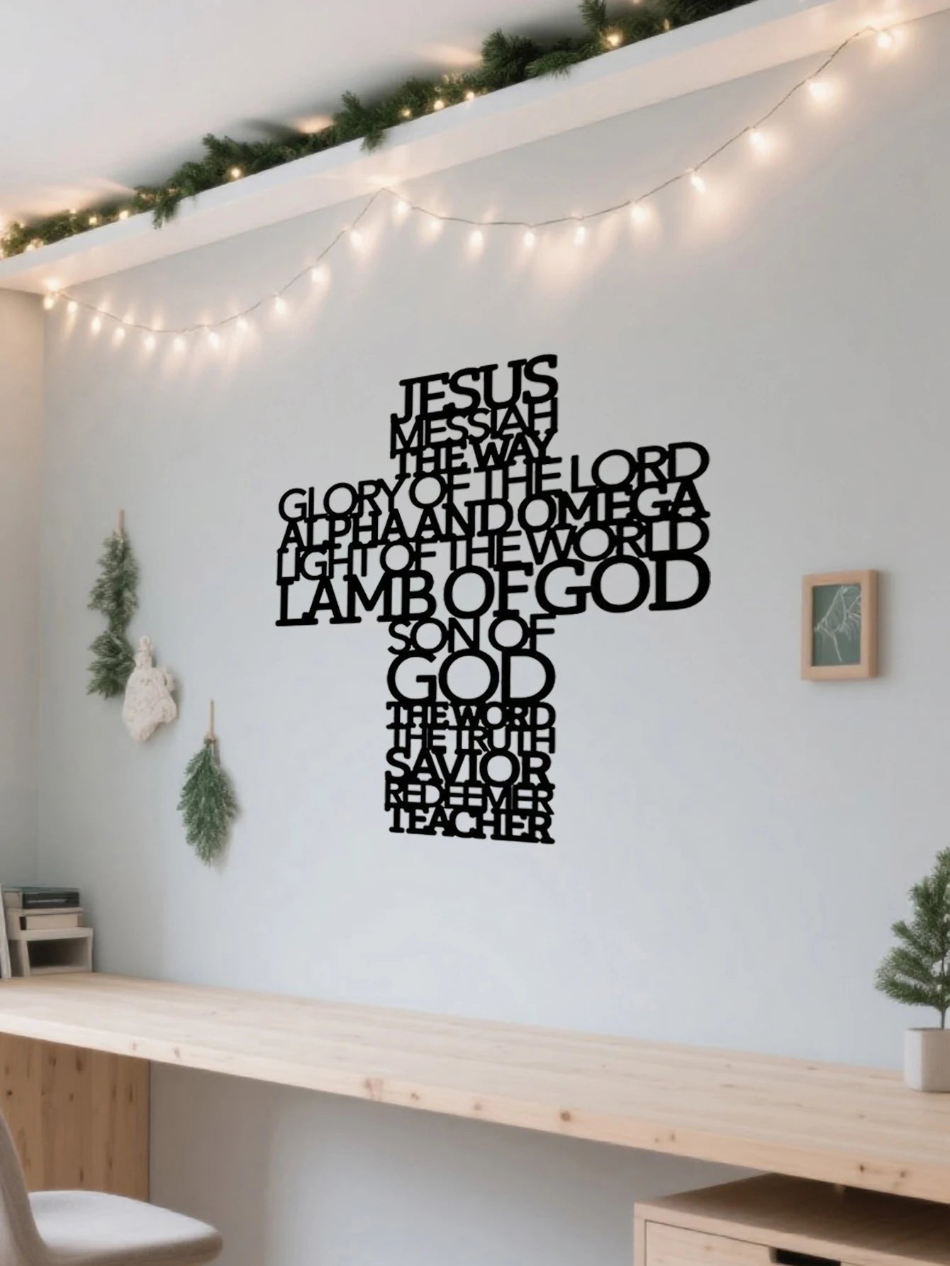 Jesus Cross Metal Wall Art for Home & Church