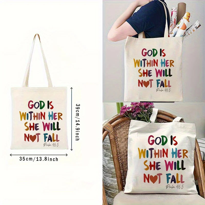 Bible Verse Christian Tote Bag | Inspirational Church & Shopping Bag