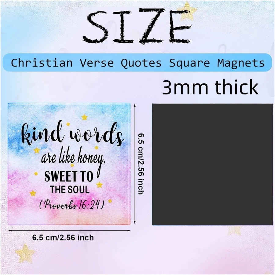 Bible Verse Fridge Magnet Set (12pcs) | Christian Inspirational Magnets