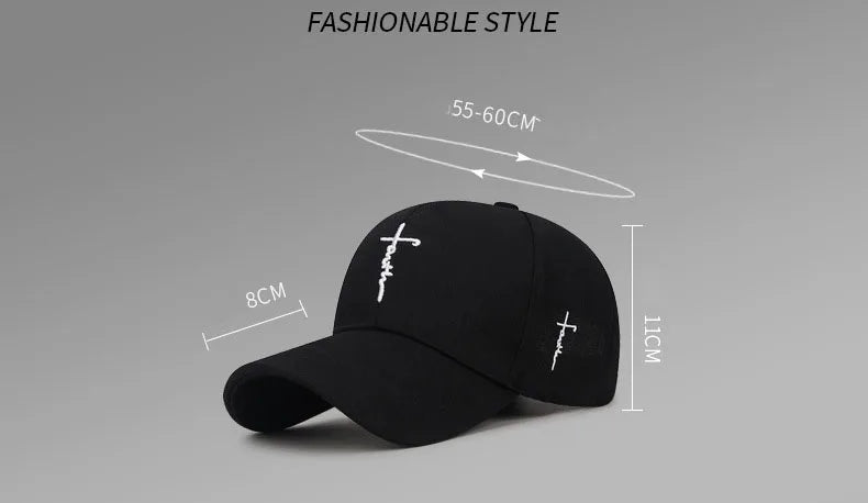 Cross Embroidery Christian Baseball Hat | Unisex Adjustable Cap