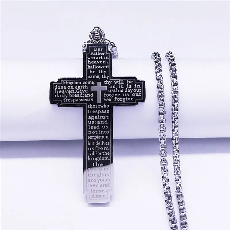 Cross Pendant Necklace for Men | Stainless Steel Christian Jewelry