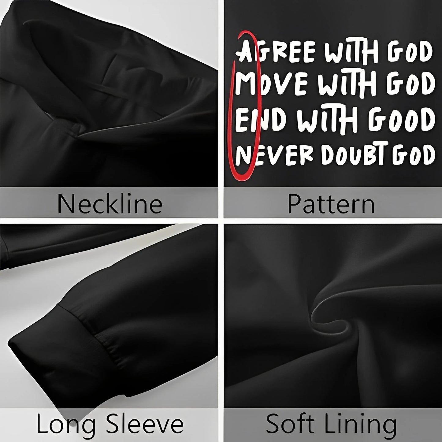 Christian God Printed Pullover Hoodie