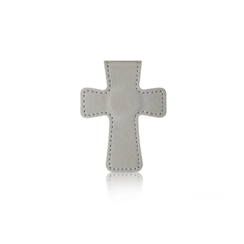 Leather Cross Bible Magnetic Bookmark | Double-Sided Page Clip