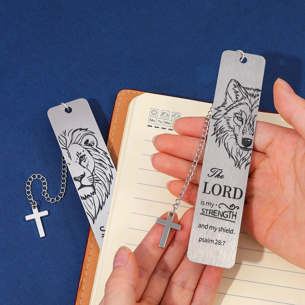 Lion of Judah Cross Pendant Bookmark | Christian Bible Gift