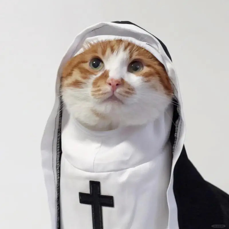 Jesus Nun Cross Christian Pet Costume | Cat & Dog Cosplay