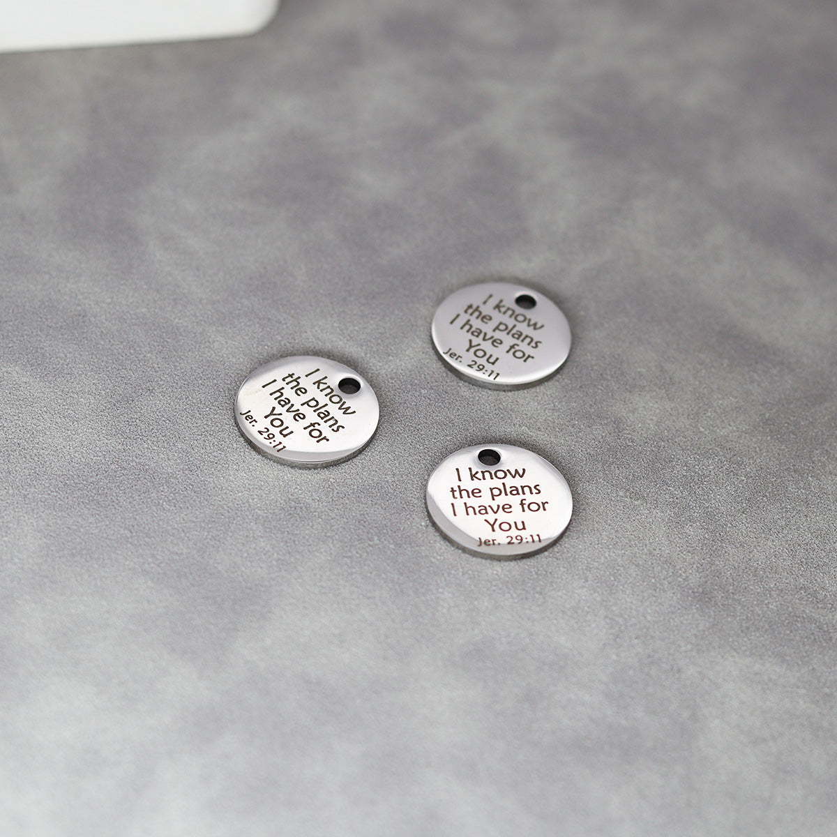 Jeremiah 29:11 Stainless Steel Charm Set (3pcs) | Laser Engraved