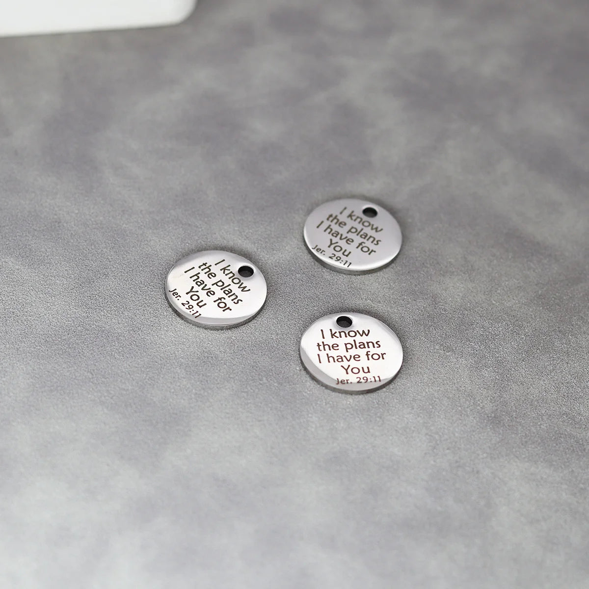 Jeremiah 29:11 Stainless Steel Charm Set (3pcs) | Laser Engraved