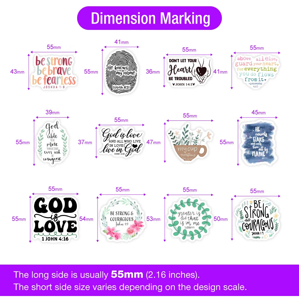 Inspirational Bible Verse Sticker Pack | Waterproof Scripture Decals
