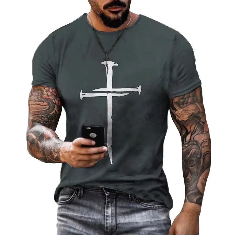 Christ Jesus 3D Print Vintage Y2K Christian T-Shirt