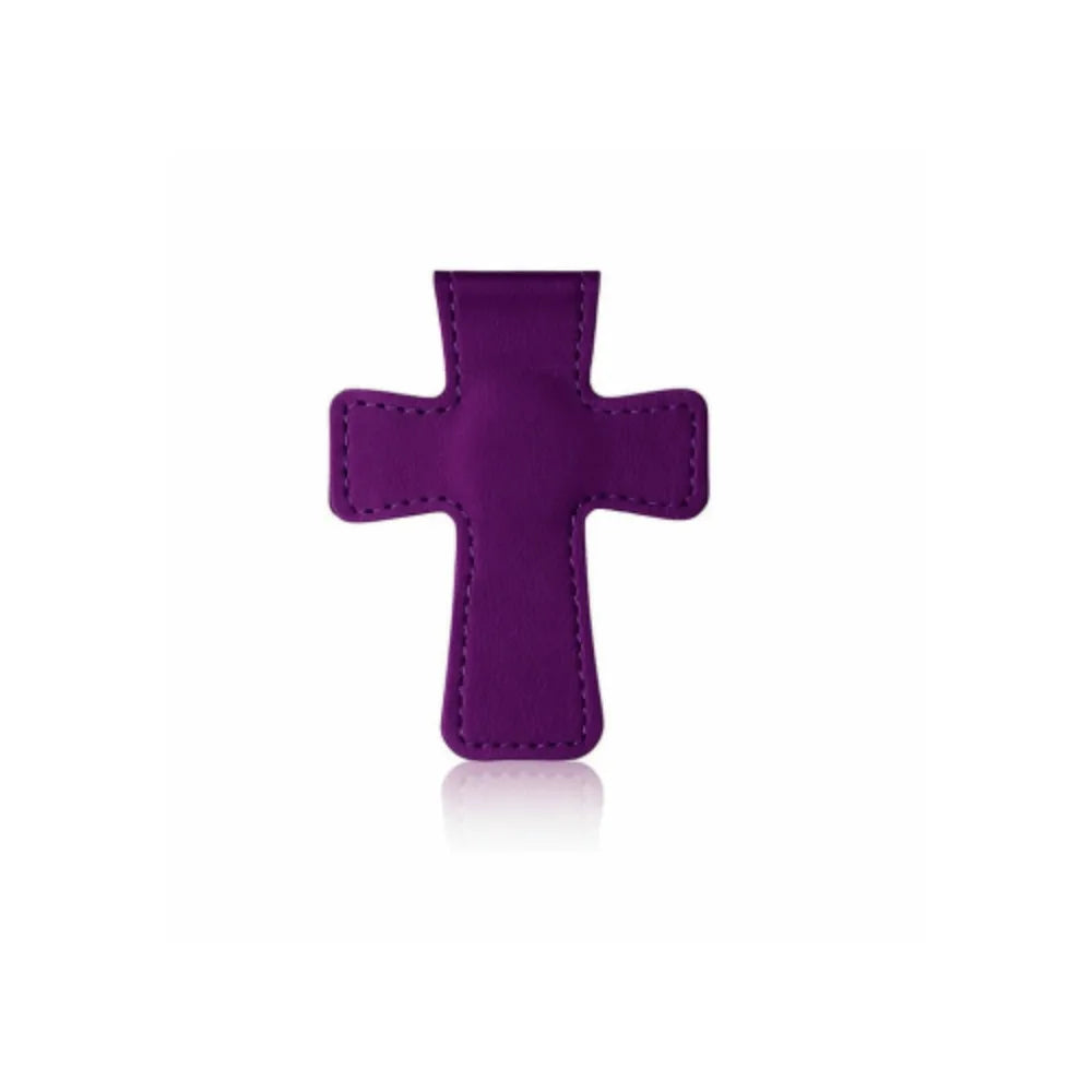 Leather Cross Bible Magnetic Bookmark | Double-Sided Page Clip