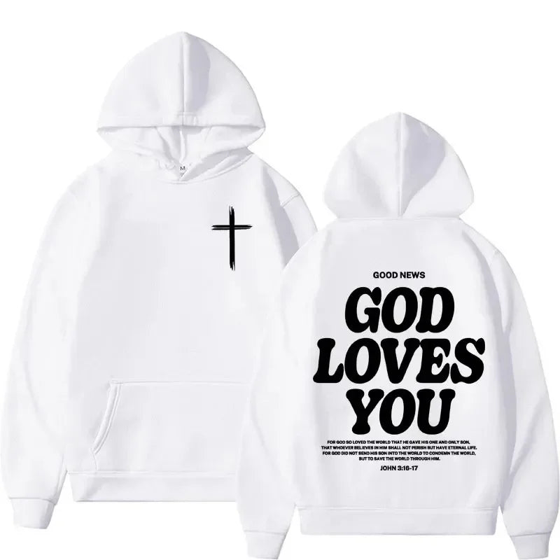 God Loves You Aesthetic Christian Hoodie | Streetwear Y2K