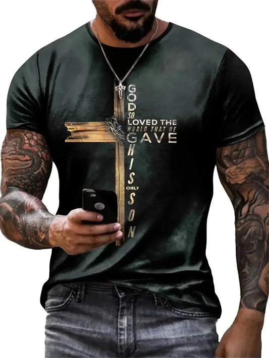Gothic Jesus Christ Cross 3D Printed Christian T-Shirt