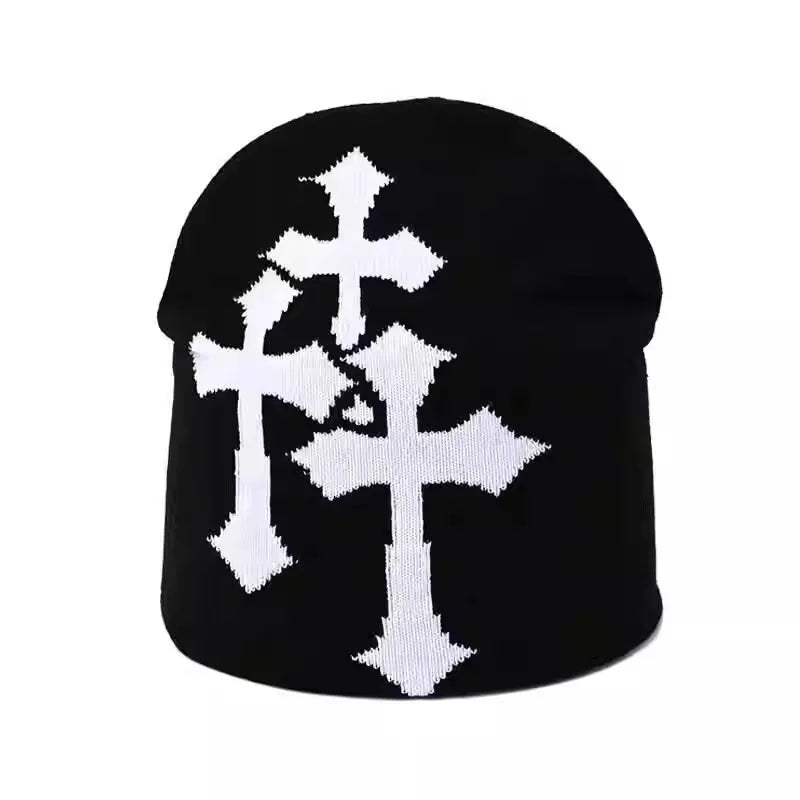 Cross Knit Beanie Hat | Unisex Christian Hip Hop Style