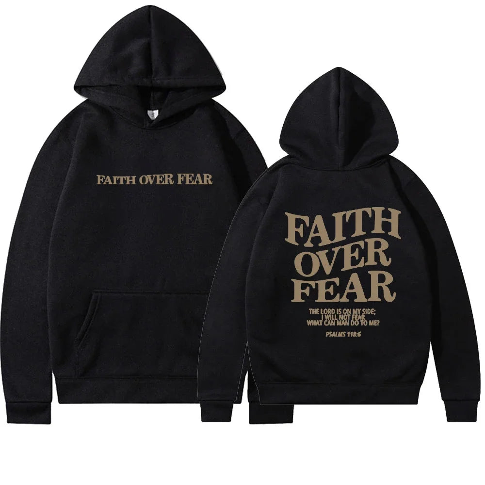 Faith Over Fear Aesthetic Christian Pullover Hoodie | Unisex