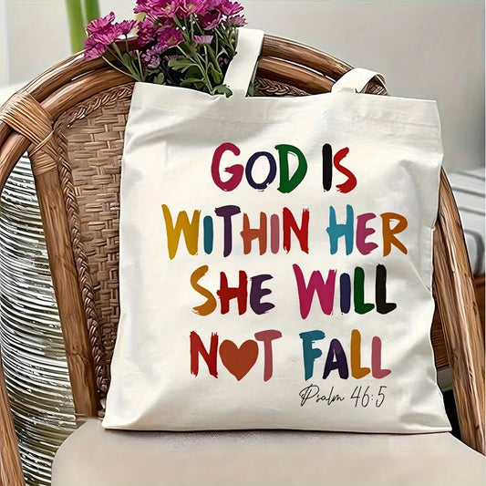 Bible Verse Christian Tote Bag | Inspirational Church & Shopping Bag