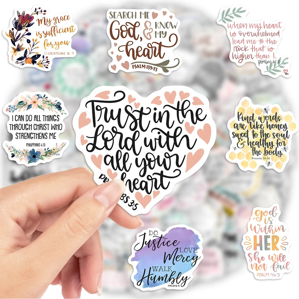 Inspirational Bible Verse Sticker Pack | Waterproof Scripture Decals