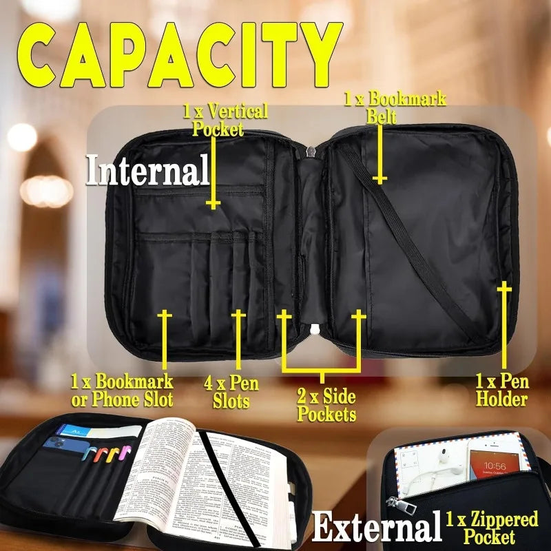 Sturdy Bible Cover Bag with Shoulder Strap | Unisex Church Bag