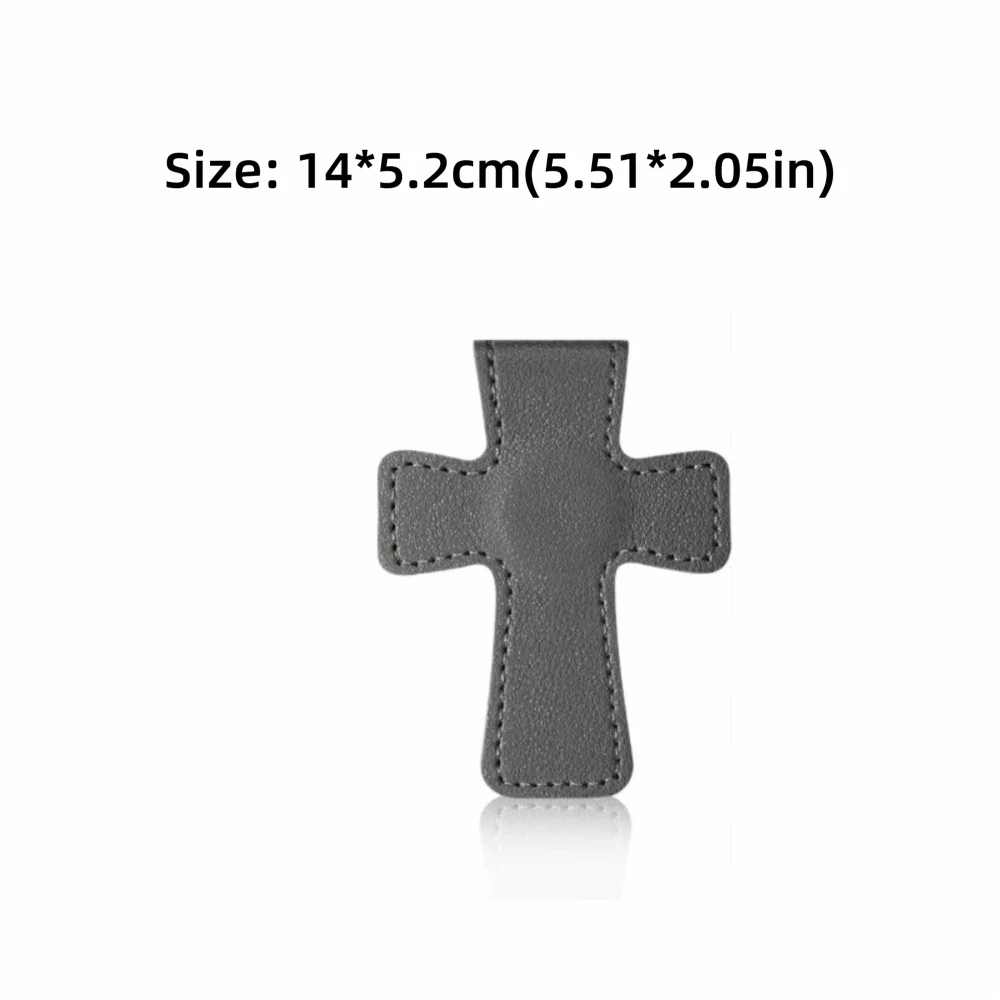 Leather Cross Bible Magnetic Bookmark | Double-Sided Page Clip