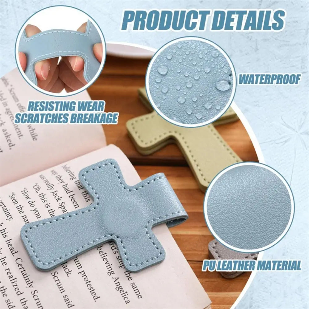 Leather Cross Bible Magnetic Bookmark | Double-Sided Page Clip