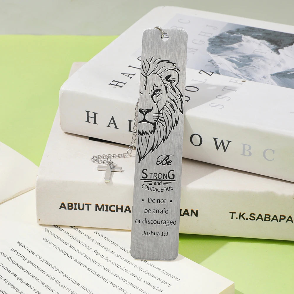 Lion of Judah Cross Pendant Bookmark | Christian Bible Gift