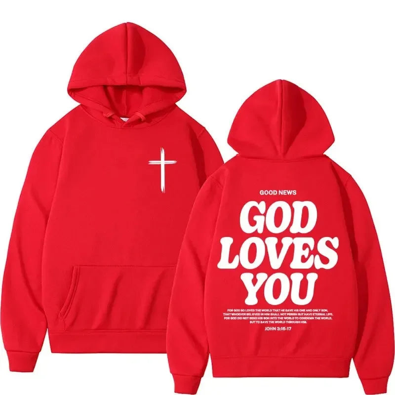 God Loves You Aesthetic Christian Hoodie | Streetwear Y2K