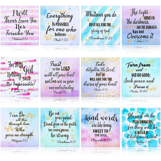 Bible Verse Fridge Magnet Set (12pcs) | Christian Inspirational Magnets