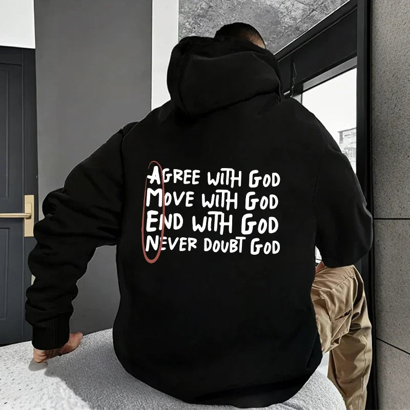 Christian God Printed Pullover Hoodie