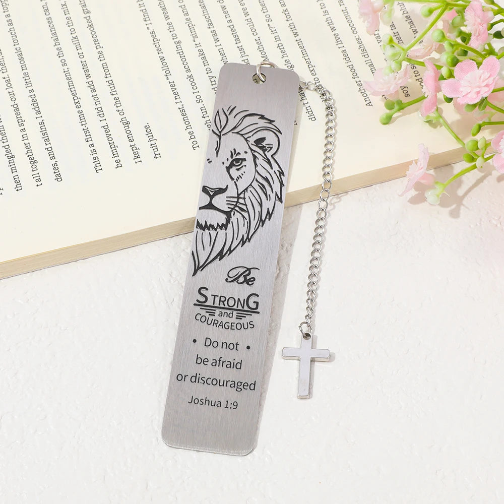 Lion of Judah Cross Pendant Bookmark | Christian Bible Gift
