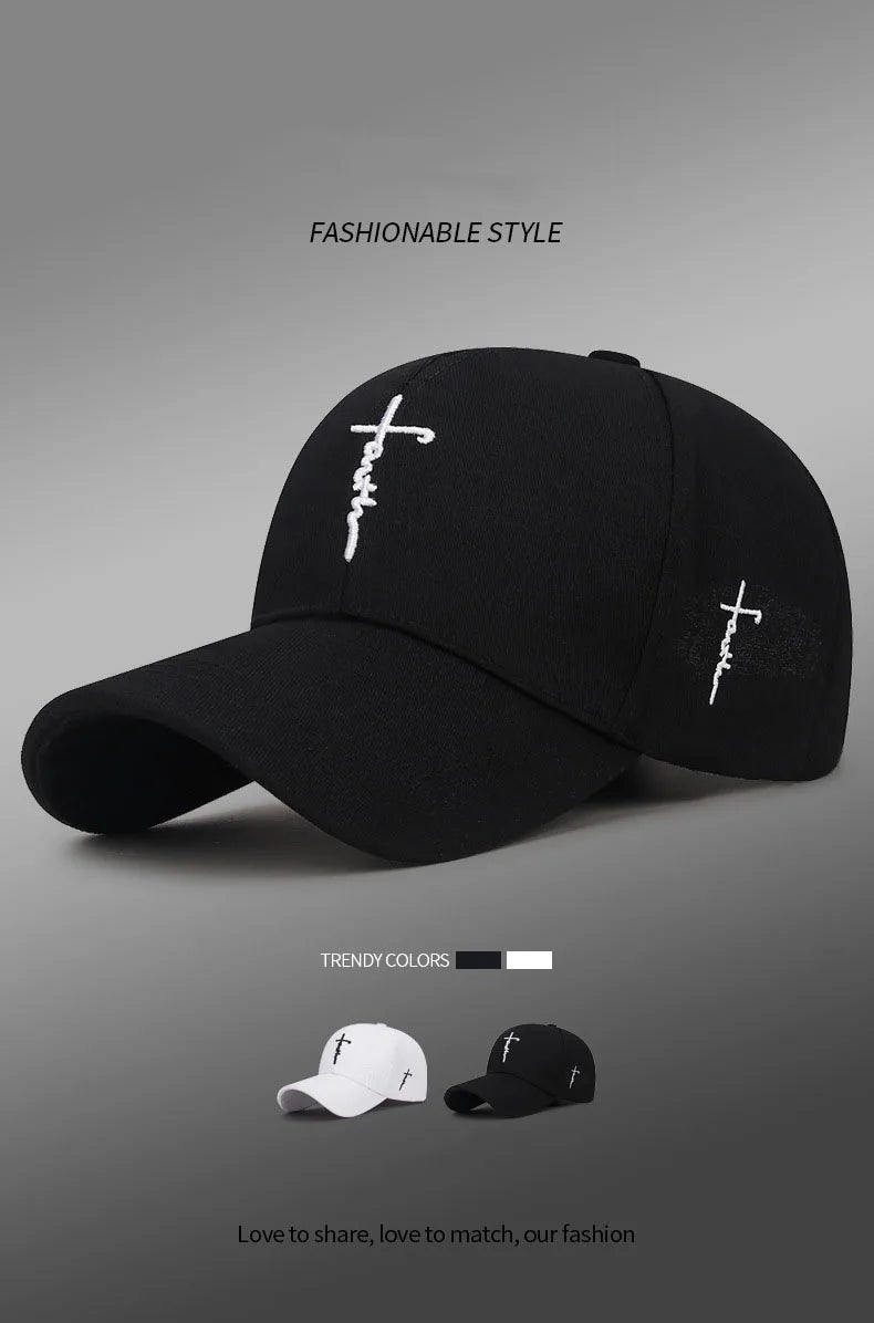 Cross Embroidery Christian Baseball Hat | Unisex Adjustable Cap
