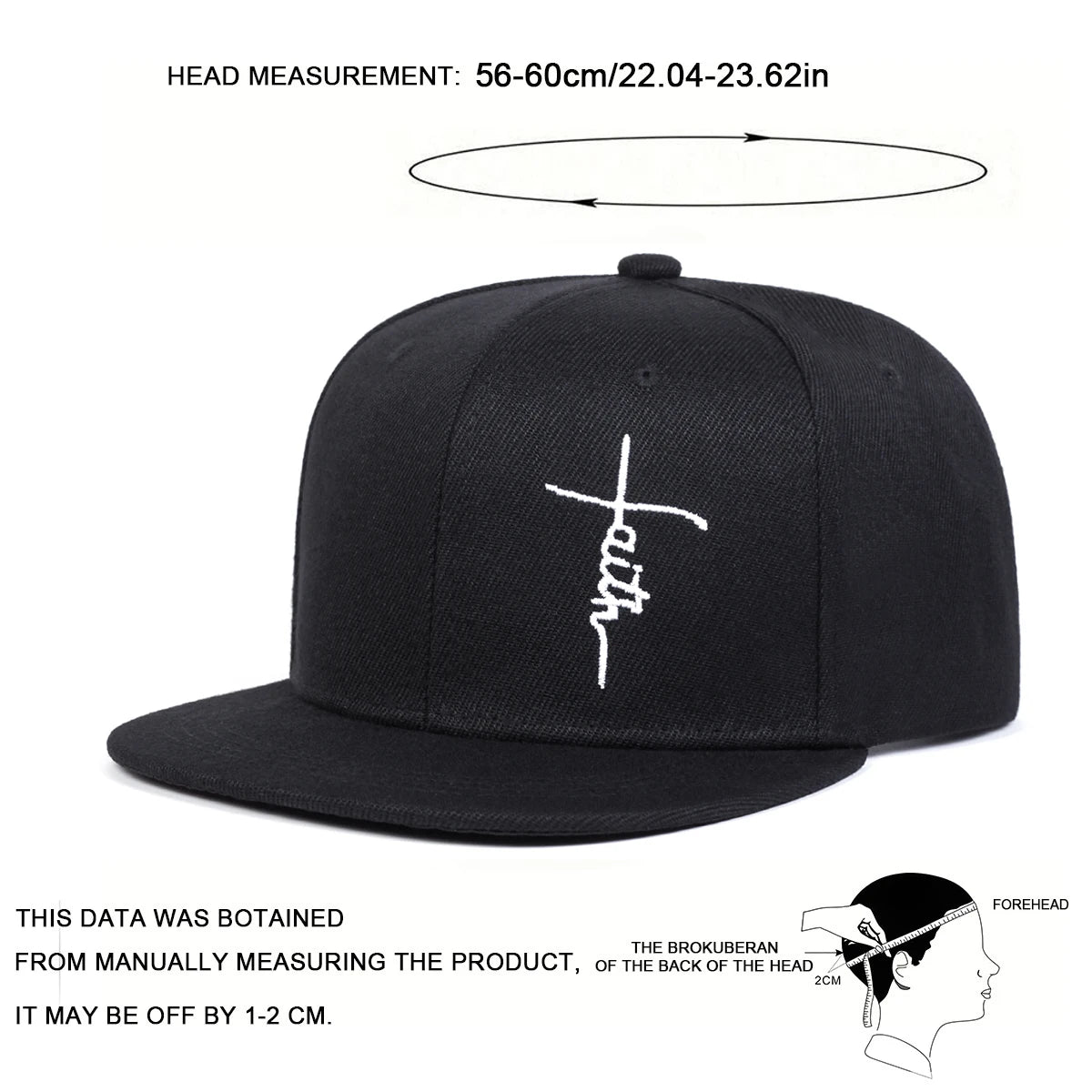 Faith Cross Embroidery Hip-Hop Hat | Unisex Adjustable Baseball Cap