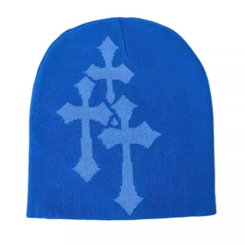Cross Knit Beanie Hat | Unisex Christian Hip Hop Style