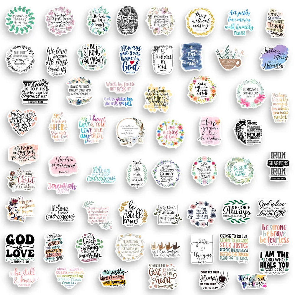 Inspirational Bible Verse Sticker Pack | Waterproof Scripture Decals