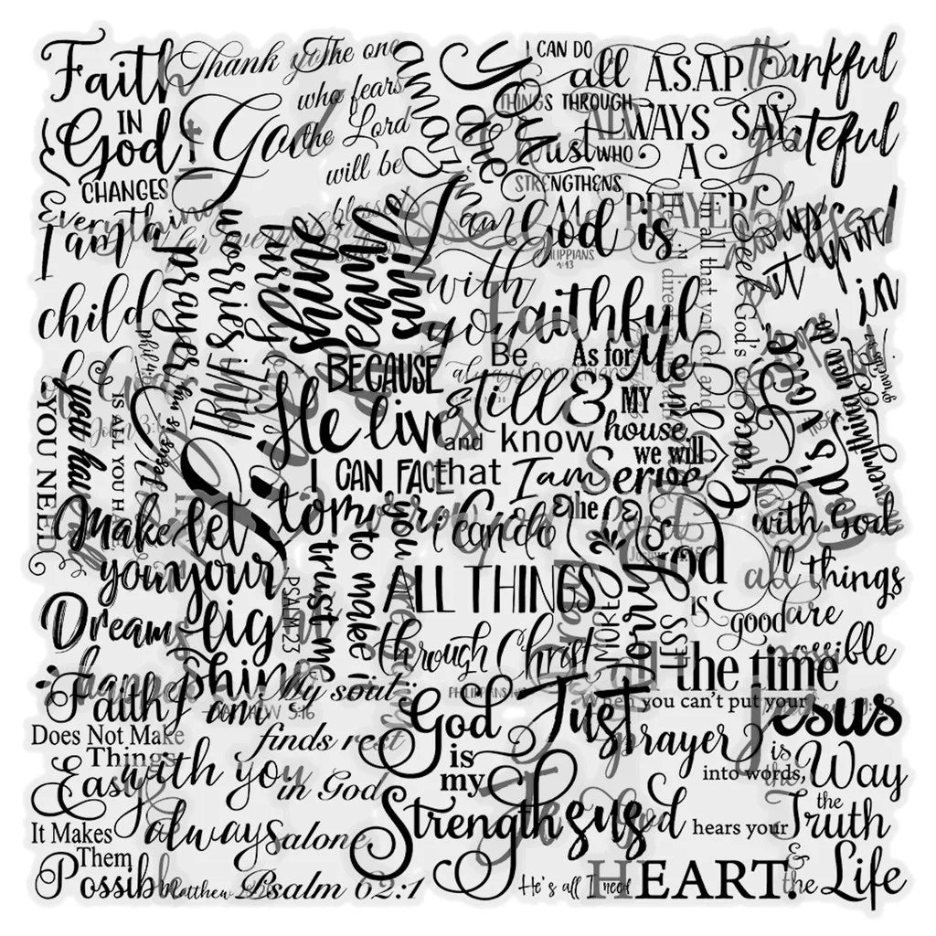 Bible Verse Christian Sticker Set (51pcs) | Religious Decor Stickers