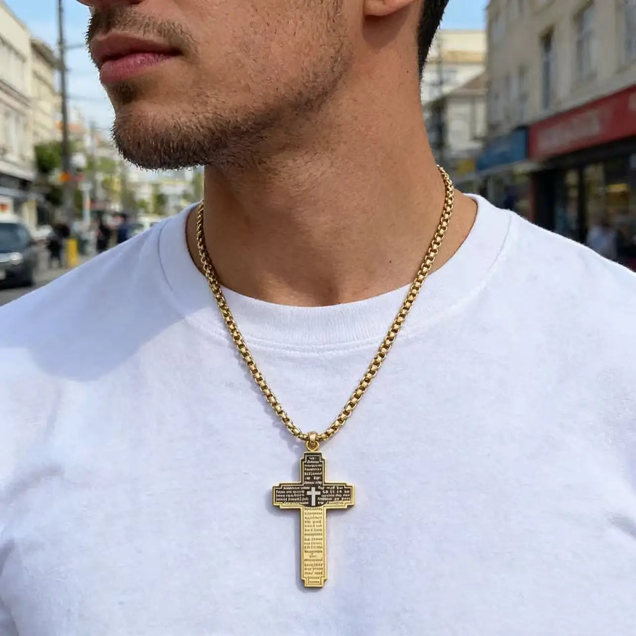 Cross Pendant Necklace for Men | Stainless Steel Christian Jewelry