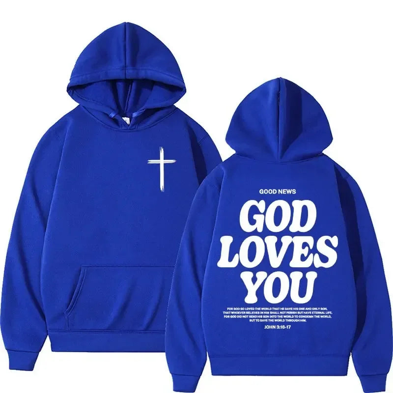 God Loves You Aesthetic Christian Hoodie | Streetwear Y2K