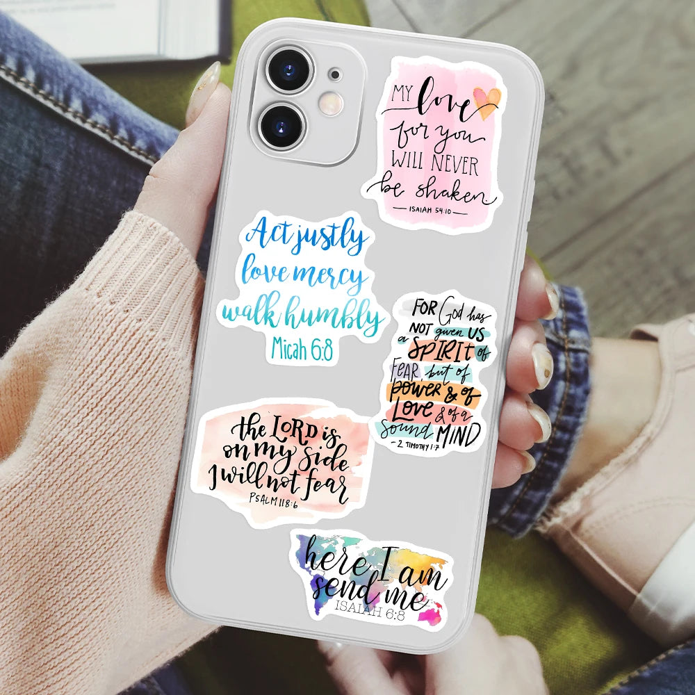 Inspirational Bible Verse Sticker Pack | Waterproof Scripture Decals