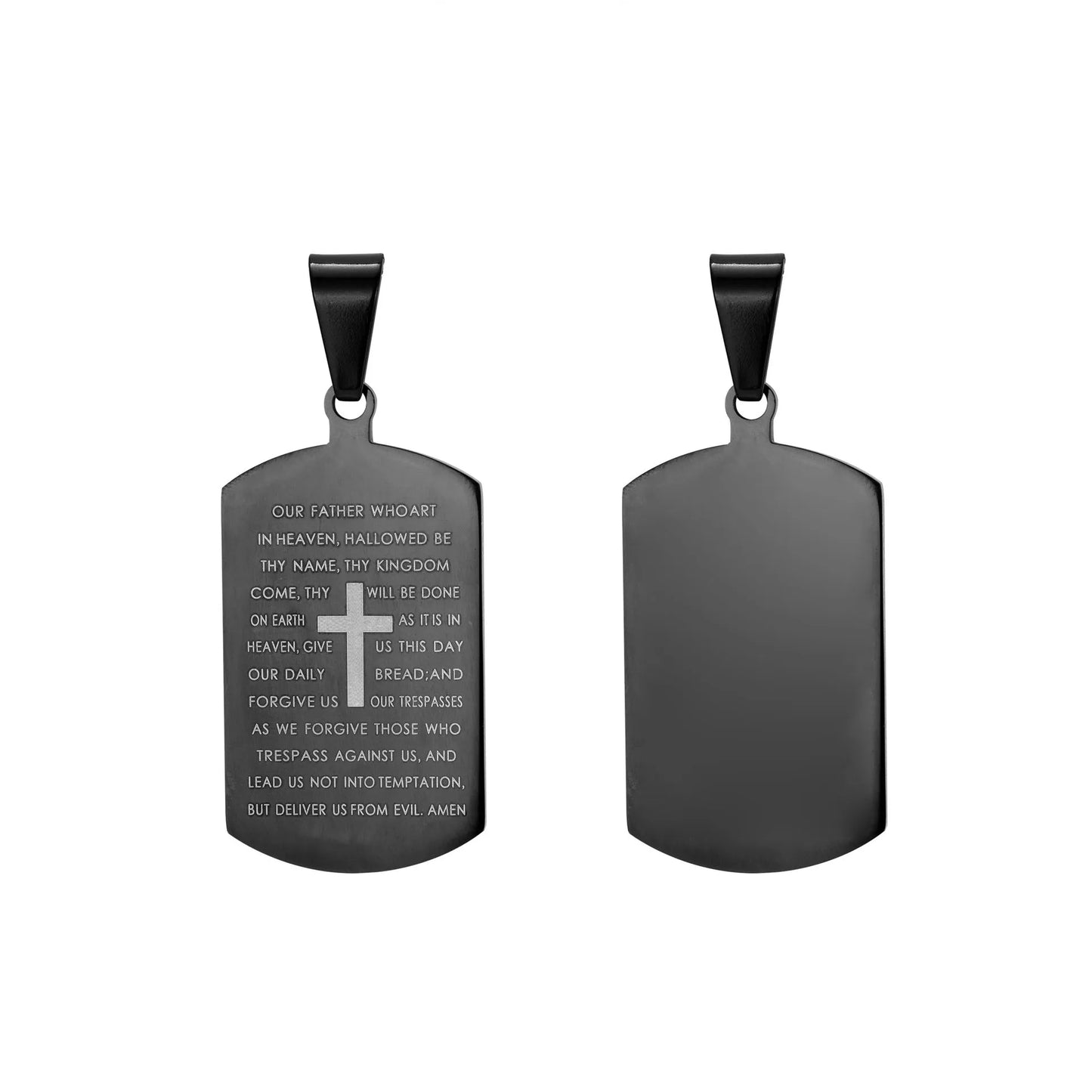 Bible Verse Stainless Steel Cross Necklace for Men