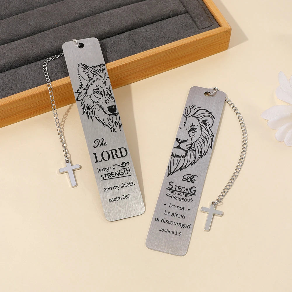 Lion of Judah Cross Pendant Bookmark | Christian Bible Gift
