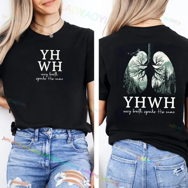 YHWH Lung Say His Name Every Breath Christian T-Shirt