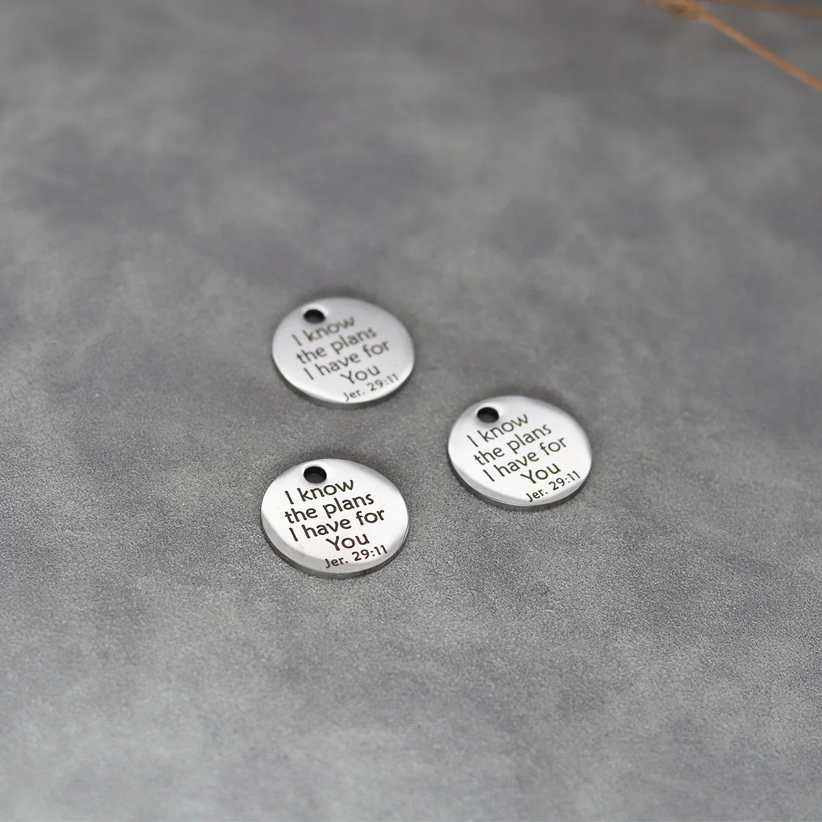 Jeremiah 29:11 Stainless Steel Charm Set (3pcs) | Laser Engraved