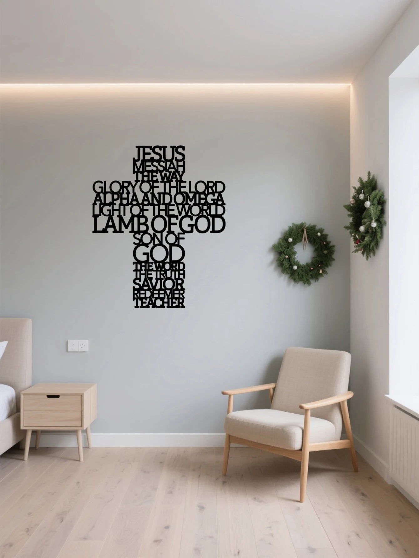 Jesus Cross Metal Wall Art for Home & Church