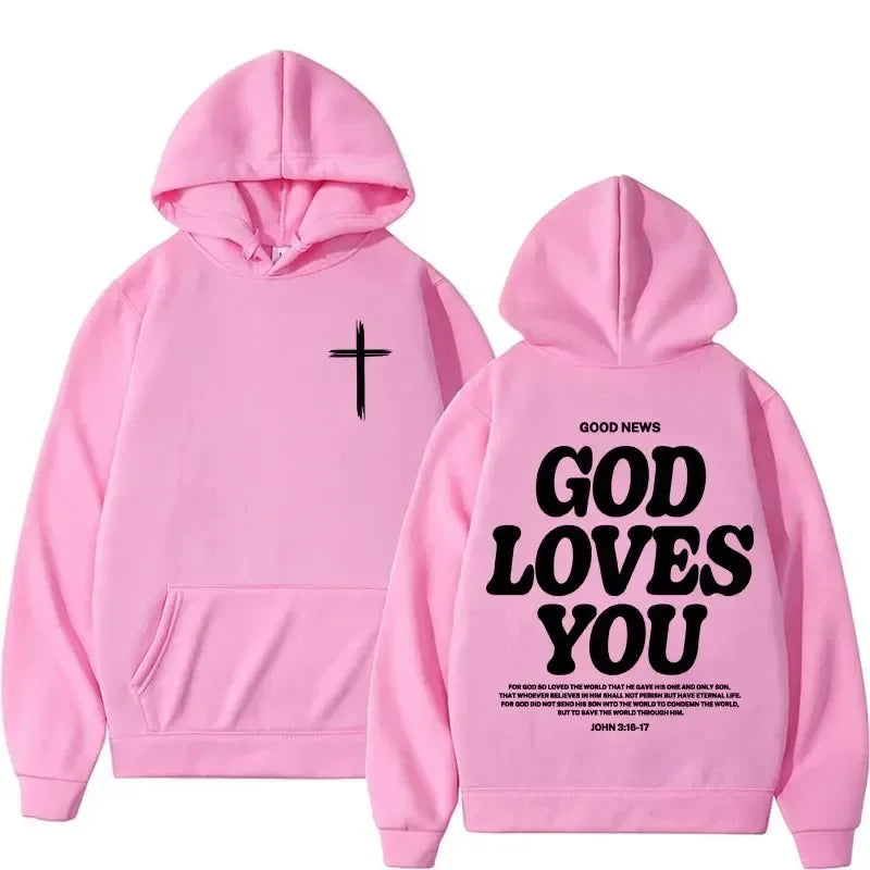 God Loves You Aesthetic Christian Hoodie | Streetwear Y2K