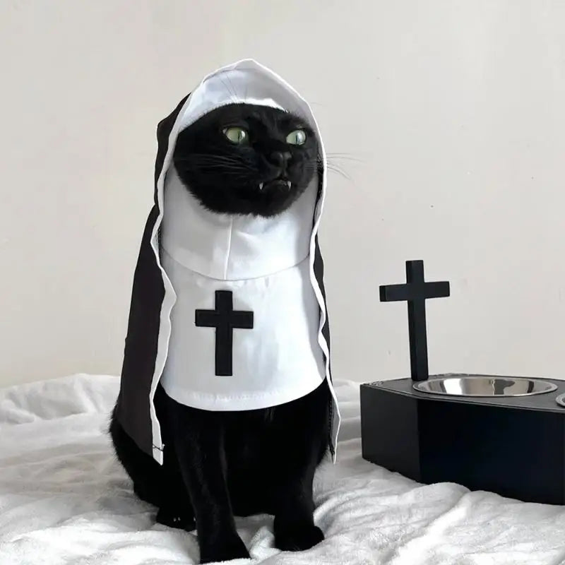Jesus Nun Cross Christian Pet Costume | Cat & Dog Cosplay