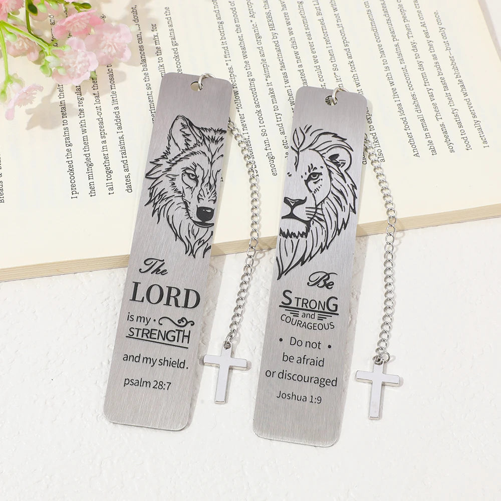Lion of Judah Cross Pendant Bookmark | Christian Bible Gift