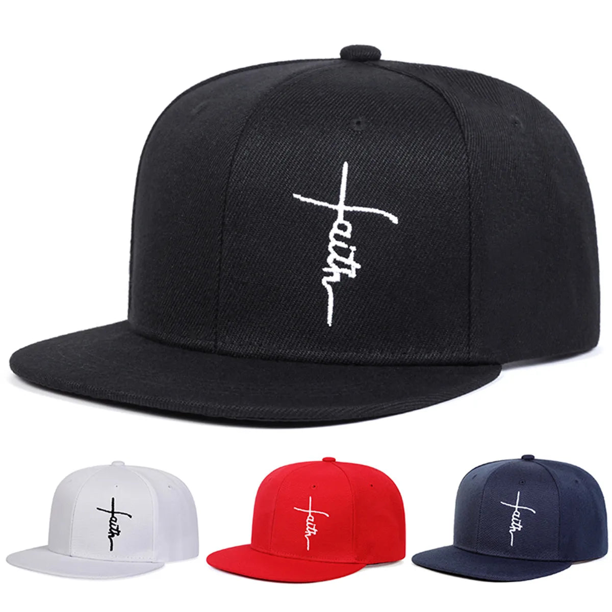 Faith Cross Embroidery Hip-Hop Hat | Unisex Adjustable Baseball Cap