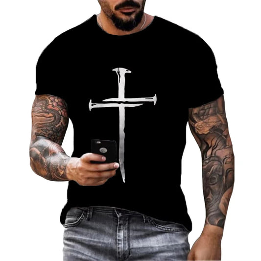 Christ Jesus 3D Print Vintage Y2K Christian T-Shirt
